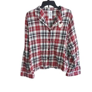 Disney mickey flannel pj top only